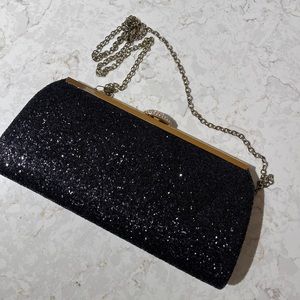 Black sparkle crossbody bag